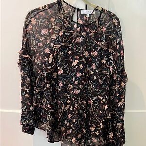 IRO Women's Floral Black Blouse. Sz Fr 36. Like new! Worn once
